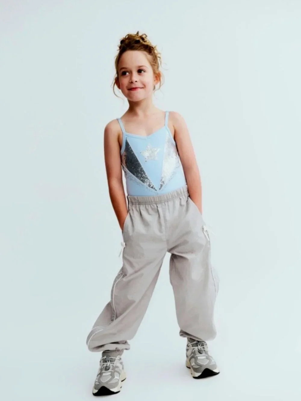 NWT Girls' Cotton On Sleeveless Sequin Leotard in Squid Ink / Sparkle, Size 5T